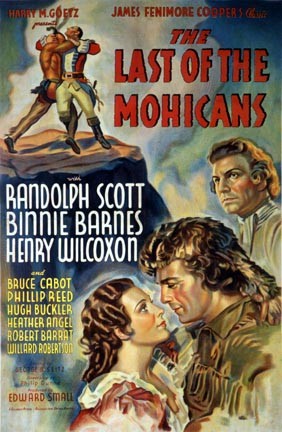 Beautiful recreation of the lithographic movie poster; The Last of the Mohicans. Fine detail showing the rare form of printing the antique movie posters from 1932. Movie posters from this era are rare since they were wood pulp paper and were destroyed