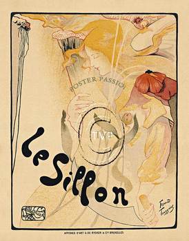 Recreation of the turn of the century masterpiece LE SILLON created by artist Fernard Toussaint. Light and delicate; this Maitre d'Affiche was printed by CHAIX (Jules Cheret) in the late 1890's. <br>Mastered directly from a 1 to 1 file of an original 