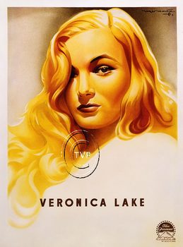 Museum archival ink and 230 gm acid free paper print to exacting standards of the original.    Mastered directly from the 1 to 1 personality lithograph poster of Veronica Lake.   You can now enjoy this great image in your home or theater too!     Contact 