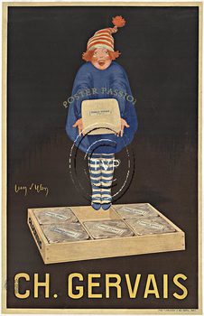 This recreation is mastered directly from a 1 to 1 original stone lithograph done by Jean d'Ylen. The image is a box of fine facial and bath soap being prsented to you by a young child. <br>This image is only available in a 14 x 22" size. One of the r