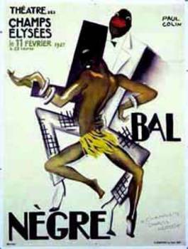BAL NEGRE artist: Paul Colin. Large format recreation Bal Negre of Josephine Baker created by Paul Colin. Theatre Champs Elysees. This is the last copy of the full lithograph printed on a turn of press, one color at a time.