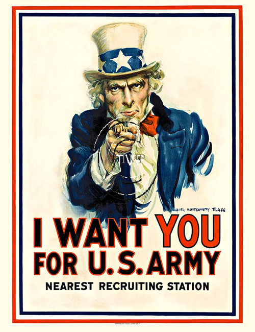 I Want You (Uncle Sam) Mastered directly from an 1917 original lithograph. Here is the very first version of Uncle Sam. Created in 1917, by the artist James Montgomery Flagg, who looked…