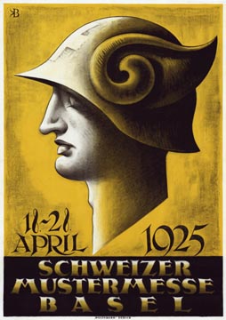 Created for a 1925 Expo and Trade Show in Basel, Switzerland; this design is available in a one to one size to the original vintage poster. The newest methods of capturing ALL the detail of the original will be recreated in this reproduction. Printed 
