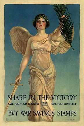 Recreation of the famous World War 1 Haskell Coffin designed many portrait covers for Ladies' magazines, mainly recreating the image of his beautiful wife. For the war effort, he only created 4 or 5 propanda/ morale posters, but they are so loved by colle