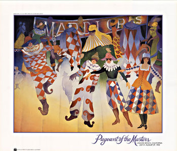 Pageant of the Masters "Marti Gras" Laguna Beach 1994 exhibition poster for the annual Pageant of the Masters summer festival. Each year a different poster is printed for this festival in Laguna Beach. This is the original poster and is shown at The