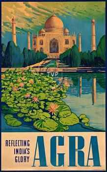  Title: AGRA (Taj Mahal) India's Glory , Date: R 0 1920 , Size: 24.75 x 40 , Medium: Giclee on Canvas , Price: 249