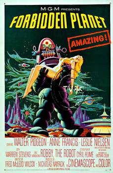 The famous Forbidden Planet re creation. The original movie poster is valued at $18,000 available only at auction. One of the great 1950's sci-fi movies with all the detail of the original. <br>Printed on acid free 230-250 gm acid-free paper with 100