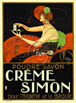 Mastered directly from the extremely rare original. The fine small details that you would see if you owned this original can be seen in this recreation. This is a beautiful creation of the Poudre Savon Creme Simon. The fragrant scent of the powdered s