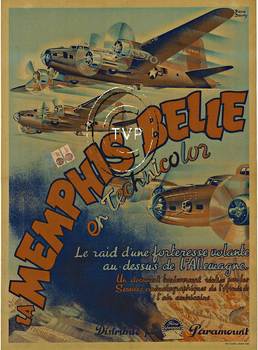 Recreation of a very rare La Memphis Belle French movie poster. Master directly from the original lithograph. <br> The movie was a documentary about the 25th and last bombing mission of a B17, the "Memphis Belle" Memphis Belle is the nickname o